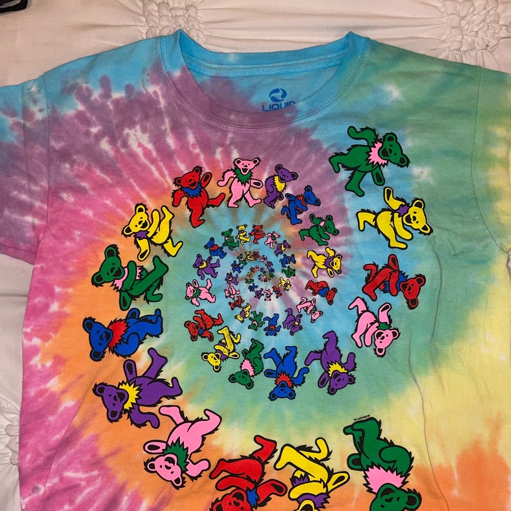 Youth S Liquid Blue tie dye Grateful Dead spiral tee